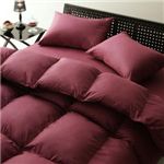 新20色羽根布団8点セット ベッドタイプ・シングル ワインレッド