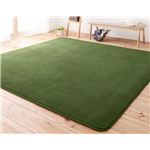 20色から選べる!マイクロファイバーラグ 190×190cm オリーブグリーン