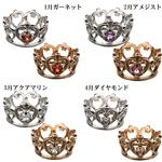 誕生石・王冠ペンダントトップ 420113ホワイトゴールド 1月(ガーネット)