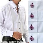 falchi NEW YORK ドレスシャツ パープル ストライプ #12 M 39-84