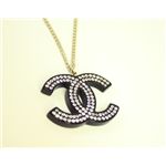 CHANEL(シャネル) A40290 GO/BK/CR ネックレス ゴールド×ブラック×ラインス