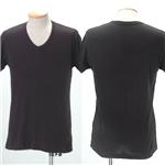 Vネックインナーマッスルシャツ(半袖)【同色2枚組】 ブラック L-LL