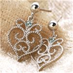 K18ホワイトゴールドハートレース パライバトルマリン0.02ct ピアス