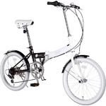 HEAVEN's（ヘブンズ） 20インチ カラフル折り畳み自転車 BGC-106-BK 6段変速 クロスブラック