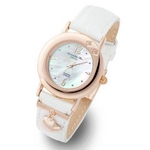 Alessandra olla 2ダイヤ レザーウォッチ AO-630 ホワイト