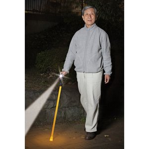 ソーラー充電式LEDライト安全杖 【照らステッキ】 SL-1121