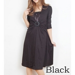 リングセンターシャーリングワンピース+キャミ付♪ グレー Lサイズ