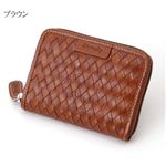 Beverly(ビバリー)　牛革ラウンドファスナーメッシュ財布 ブラウン