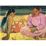 世界の名画シリーズ、最高級プリハード複製画 ポール・ゴーギャン作 「タヒチの女(浜辺にて)」