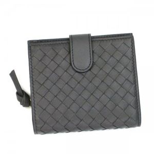 BOTTEGA VENETA(ボッテガベネタ) 二つ折り財布(小銭入れ付) P.FOGLIO INTRECCIATO 121059 1302 ダークグレー H10×W11×D2.5