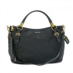 Prada（プラダ） ショルダーバッグ NYLON JACQUARD+NAPPA BR4303 2 ブラック （H31×W34×D15）
