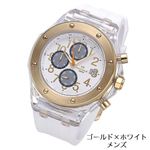 Folli Follie(フォリフォリ) クロノグラフ ラバー WT6P012ZEZ/ゴールド×ホワイト・メンズ