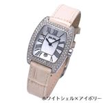 Folli Follie(フォリフォリ) パヴェ レザーウォッチ WF6A062SDW-IVY/ホワイトシェル×アイボリー