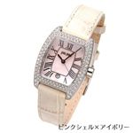 Folli Follie(フォリフォリ) パヴェ レザーウォッチ WF6A062SDP-IVY/ピンクシェル×アイボリー