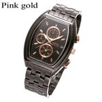 SONNE(ゾンネ) ブラッククロノ ブレスウォッチ S097／ピンクゴールド