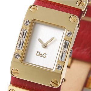 D&G(ディー&ジ―) レディースウォッチ DW0347/ゴールド(レッドレザー)
