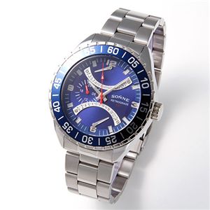 SONNE(ゾンネ) レトログラードスポーツ メンズ ブレスウォッチ S120/ブルー