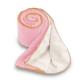 発熱する!あったか ブランケット ベビーピンク&ホワイト リバーシブル マイクロフリース モイスケア