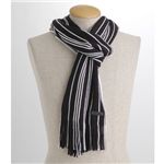 Calvin Klein　ストライプマフラー  76516 BK/WH