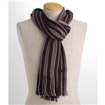 Calvin Klein　ストライプマフラー  76516 BROWN/Oatmial