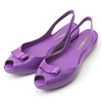 melissa(メリッサ) リボン オープントゥ ラバーサンダル Purple 40(約：25.5～26.0cm)