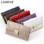 LANEVE(ランイヴ) クロコ型押し財布 LE-5006 ブラック