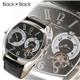 Salvatore Marra Mens ツインオートマチック トノー型SM5015 ブラック×ブラック