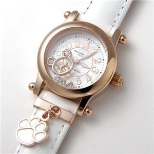 Alessandra Olla(アレッサンドラ・オーラ) レディース クマフェイス型チャーム入り ウォッチ AO-516-WH/ホワイト