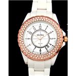 Ven Dome(ヴァンドーム) スワロフスキー豪華96石腕時計 ホワイト