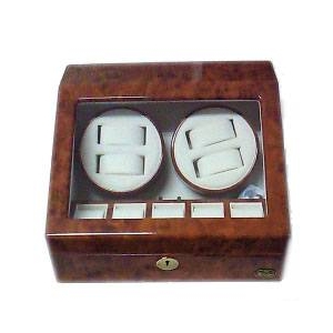 LUHW(ローテンシュラーガー) LED付ワインディングマシーン 4本巻き上げ ダークウッド