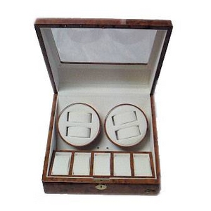 LUHW(ローテンシュラーガー) LED付ワインディングマシーン 4本巻き上げ ダークウッド