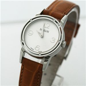 D-SIDE ホワイト文字盤 ブラウンクロコダイルベルト 30001813