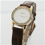 D-SIDE イエローゴールドケース ホワイト文字盤 ブラウンクロコダイルベルト 30001818-691