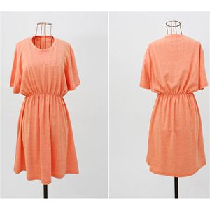 Girls-Import Mart(ガールズインポートマート)ハイウエストシャーリングワンピ オレンジ(無地)