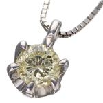 K10WG0.15ctイエローダイヤ１粒ペンダント