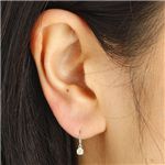 K18WG/0.1ｃｔ　イエローダイヤモンドフックピアス