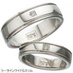 ステンレス&ダイヤモンドリング RSDM04 ツーラインワイドサイズ 23