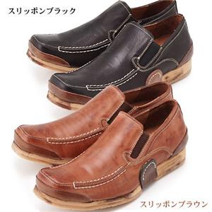 BOTCH　サンドイッチラバーソール　レザーシューズ　2683 スリッポン ブラック 40（25.0cm）
