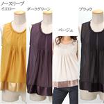 包みクリスタルボール使いシフォンブラウス 59222 ノースリーブ　イエロー　Lサイズ