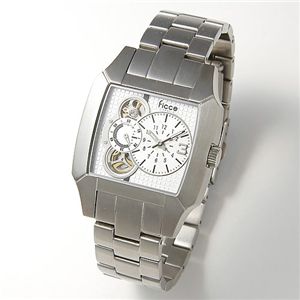 ficce(フィッチェ) ツインムーブ(クォーツ＆自動巻) メンズブレスウォッチ FC-11026-01／シルバー