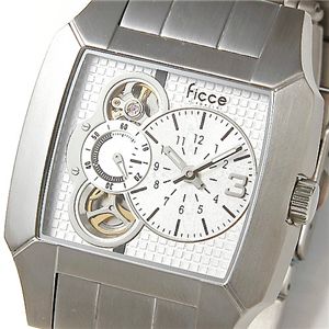 ficce(フィッチェ) ツインムーブ(クォーツ＆自動巻) メンズブレスウォッチ FC-11026-01／シルバー