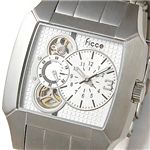 ficce(フィッチェ) ツインムーブ(クォーツ&自動巻) メンズブレスウォッチ FC-11026-01/シルバー