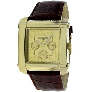 LNCIANO VALENTINO(ルチアノ バレンチノ) マルチファンクション 腕時計 LV-1025-03/ ゴールドケース・ゴールド、茶ベルト