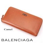 BALENCIAGA(バレンシアガ) レザーラウンドファスナー長財布 BANA02 Camel