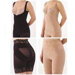 バストアップキャミソール&ヒップアップガードル 【モカ上下1セットブラック上下1セット 計2セット組 M 】