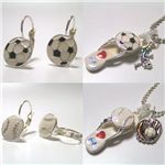 ビーチサンダルネックレス＆ピアス(サッカー＆野球)