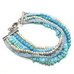 ストーン6連ブレスレット K01748・ターコイズ