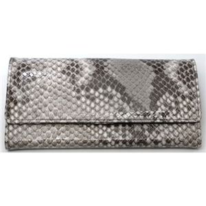 パイソン合皮財布（ヘビ柄ジップウォレット）170 ホワイト