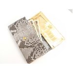 パイソン合皮財布（ヘビ柄ジップウォレット）170 ホワイト