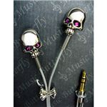 スワロフスキーイヤホン ドクロピンク